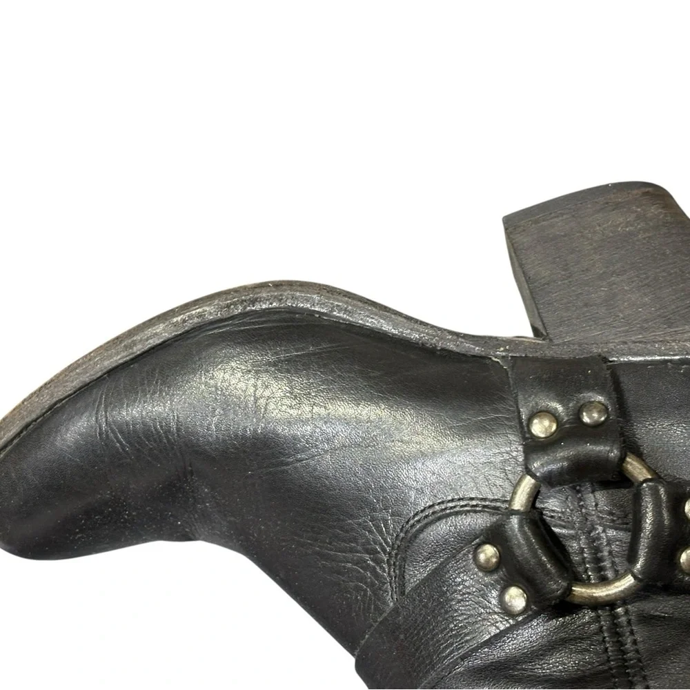 Frye Tabitha Harness Short Back Zip Boot Black Size 8.5 - Picture 10 of 16